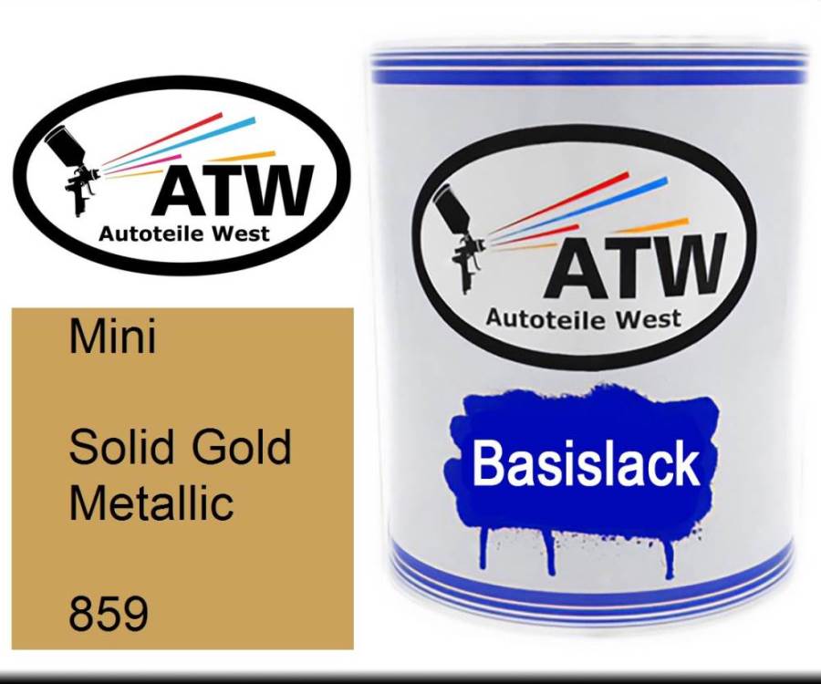 Mini, Solid Gold Metallic, 859: 1L Lackdose, von ATW Autoteile West.